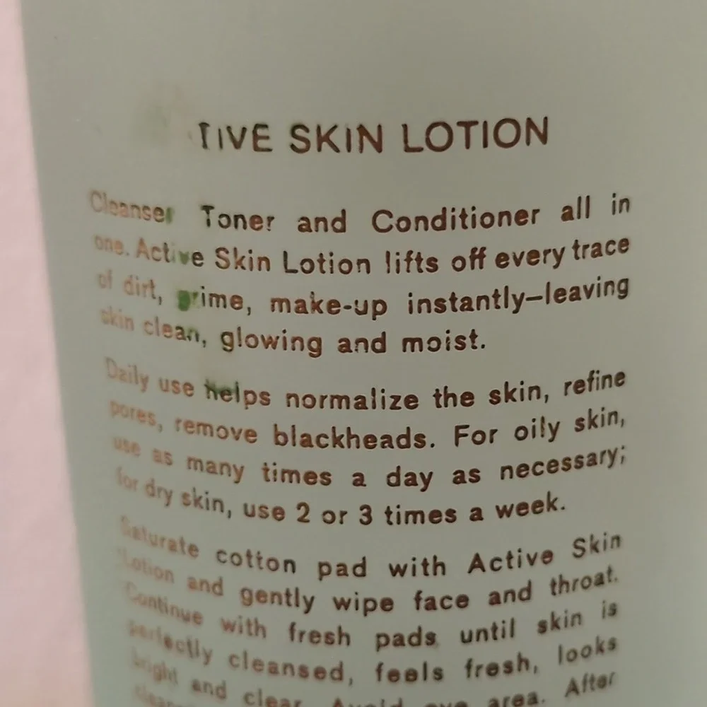 Vintage New Estee Lauder‎ Active Skin Lotion Tonic Conditioner Glass Bottle 8oz